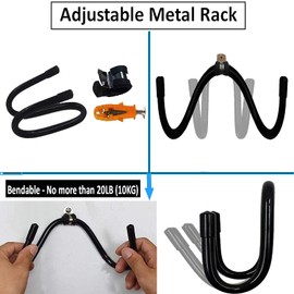 Pmsanzay Bow Wall Storage Display Rack - Hanger Hooks Wall Mount, Rubber Protection, Holds Up to 20 Lbs