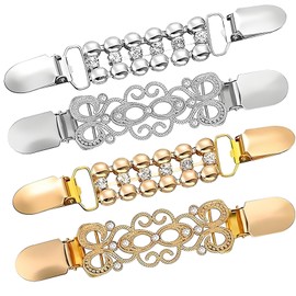 Pack of 4 Cardigan Clips, Vintage Cardigan Clips, Cinch Clips, Dresses Clip, Clips for Clothing, Chain Creative Scarf Clips, Shirt Clips for Waist Clips for Clothing, Synthesis