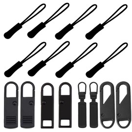 Zipper Puller, 8 Pcs Zipper Pulls and 8 Pcs Zip Tags Cord Pulls, Zipper Pull Tags, Zipper Pull Replacement, Zipper Extension, for Backpack, Sportswear