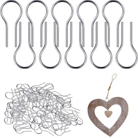 100PCS High Temperature Nichrome Wire Jump Rings R-Shaped Hanging Burning Needle Metal Wire Hooks with 1 Storage Box Easy to Use for DIY Pendant Bead Ornaments for Kiln Nichrome Wire