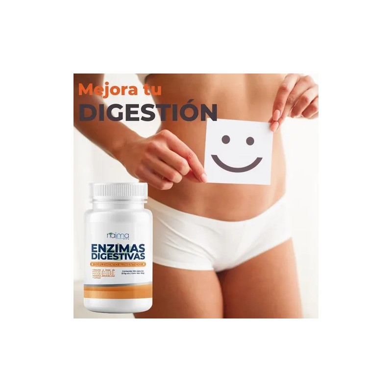 Enzimas Digestivas 500mg - 100 Cápsulas Por Frasco