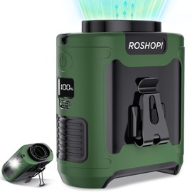 2025 AI Portable Fan Rechargeable -10000mAh, 40H Work Time with 5 Speeds 16000RPM Strong Airflow, Personal Waist Fan with Flashlight for Clip On Belt, Neck, Desk, Outdoor Indoor Jobsite Camping Travel