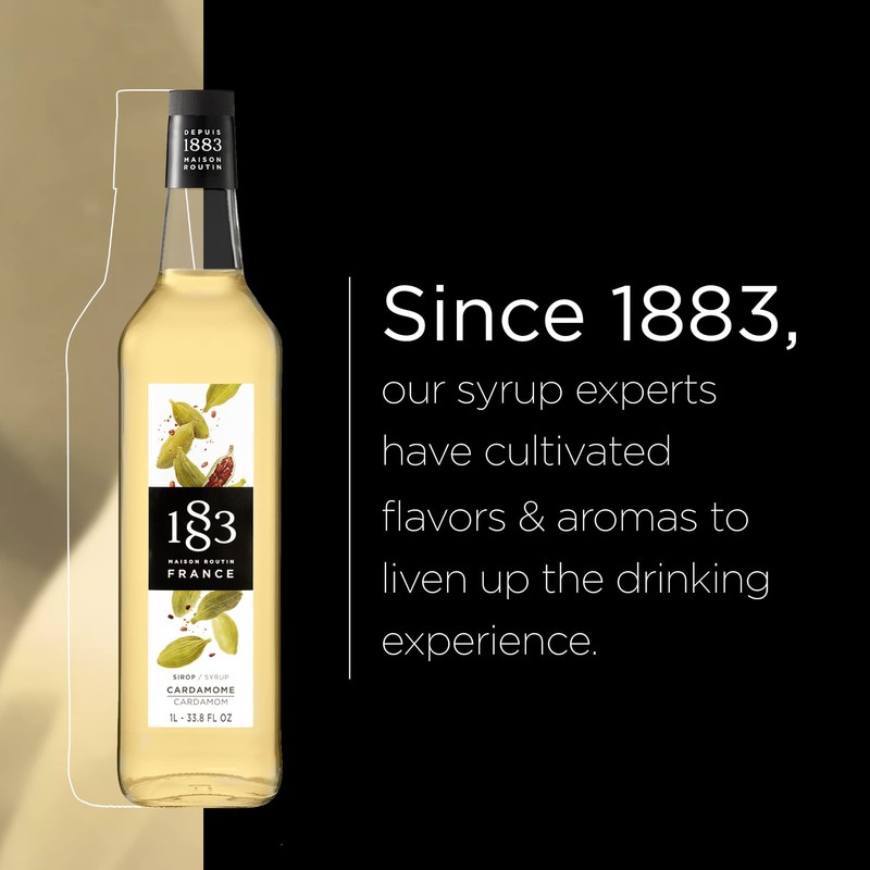1883 Cardamom Syrup for Drinks, Made in France, 1 Liter
