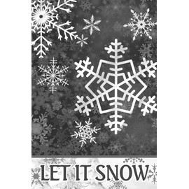 Texupday Let It Snow Winter Gray Snowflakes Decoration Vertical Garden Flag Holiday Farmhouse Party Outdoor Yard Banner 12" x 18"