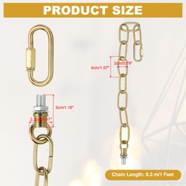 PATIKIL 1 ft Light Fixture Chain, 4 Set Lighting Chain Metal Looping Link with Quick Link Screw Lock Connectors Up to 110 lbs for Pendant Lights Chandeliers Swag Lights, Bronze