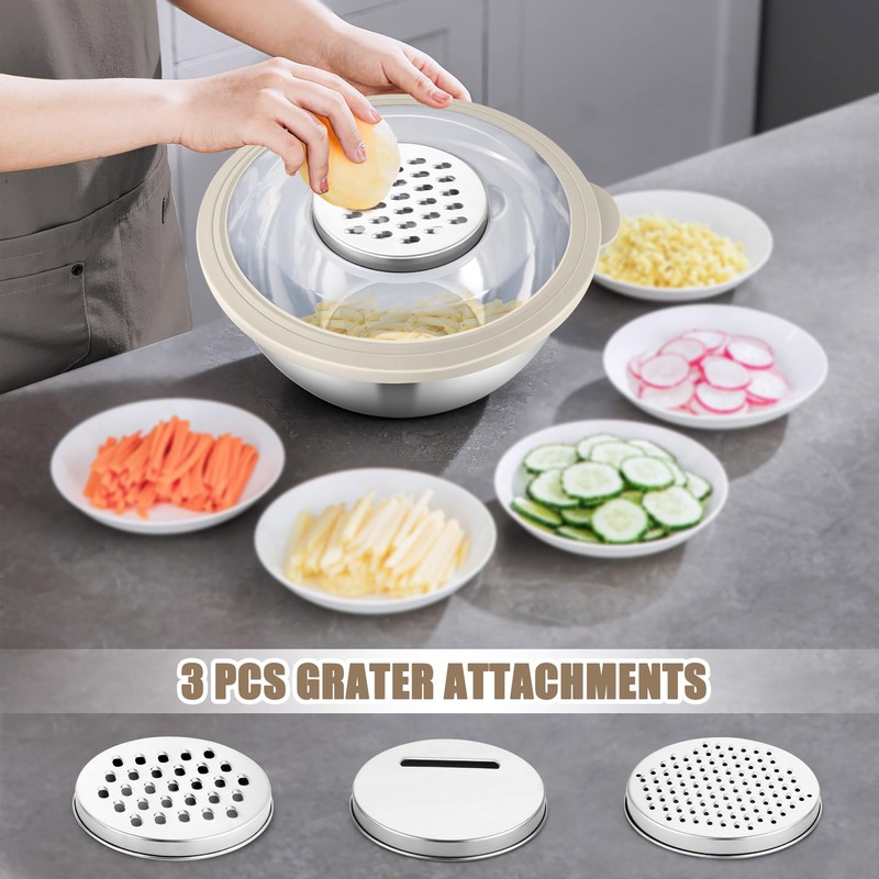 HaWare Mixing Bowl with Colander, 4-1 Stainless Steel Bowl Set