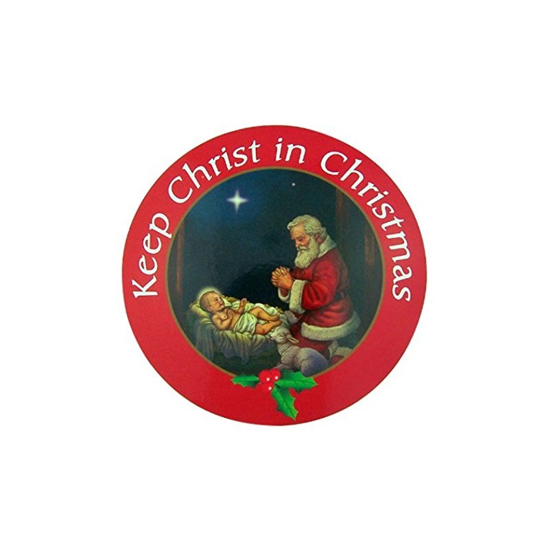 Keep Christ in Christmas Adoring Santa Auto Magnet Decal, 6