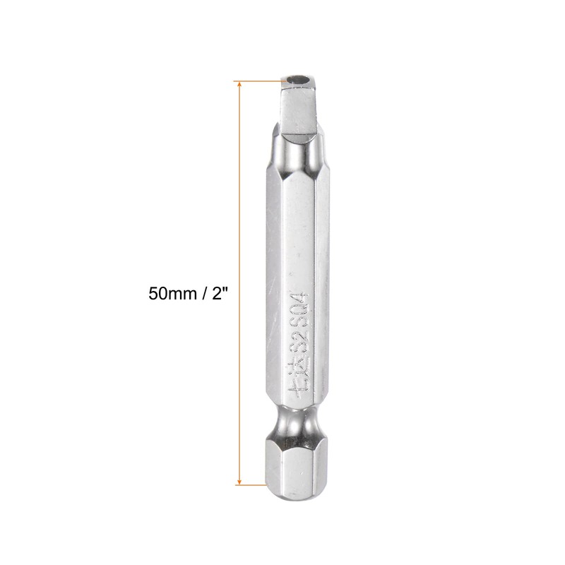 sourcing map SQ4 Square Screwdriver Bit 1/4" Hex Shank 2"