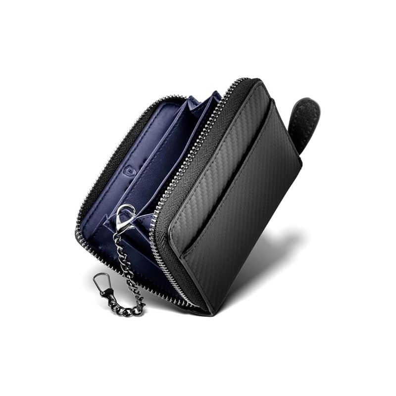 GRACE Men's Coin Purse, Wallet with Key Chain, Genuine Leather,