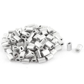 sourcing map Oval Aluminum Sleeves Clamps for 0.5mm Wire Rope Swage Clip 100pcs