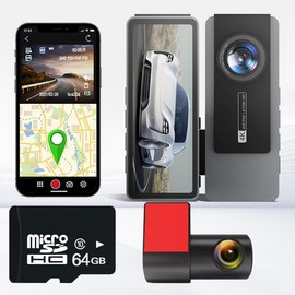 3.2 Inch Radar Induction Dash Cam, HD Recording, Lightweight Body, 4K Dual Front and Rear Recording,Free 64GB TF Card