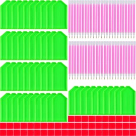 QYING 150pcs 5D Diamond Art Painting Tools and Accessories Kits,with 50 Plastic Diamond Trays,50pcs Glue Clay,50 Diamond pens,Diamond Art Painting DIY Accessories