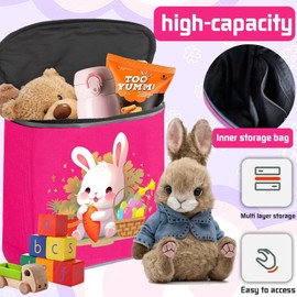 LUKIUP Children's Handlebar Bag, Bicycle Bag Children's Bicycle with Inner Pocket, Removable Lid, Bicycle Bag for Handlebars with Reflectors, Secure Hold Thanks to Velcro Fastener. (Rabbit)