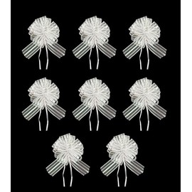 TIAMALL 8 Pcs 6 Inches Pull Bow for Gifts Wrapping (White)