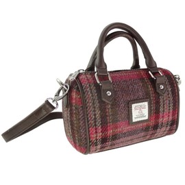 Glen Appin Harris Tweed 'Kilbride' Mini Bowling Tote Bag (Col 144 Burgundy)