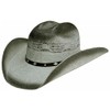 Modestone Traditional Bangora Rodeo Straw Cowboy Hat Stud Hatband 2-Tone
