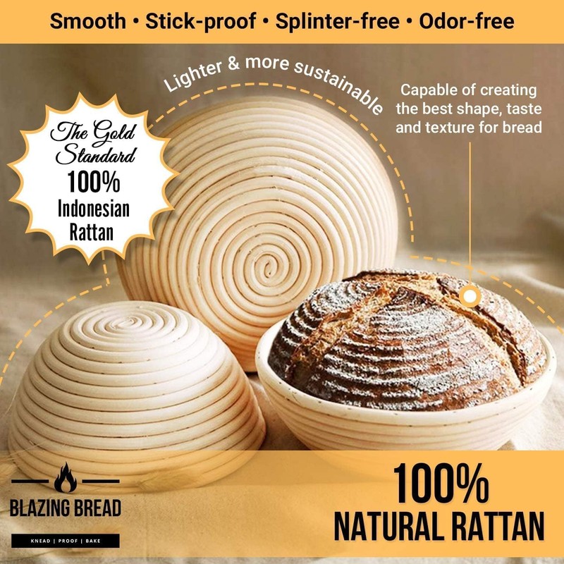 Trailblaze Banneton Bread Proofing Basket - Sourdough Bread Baking Supplies