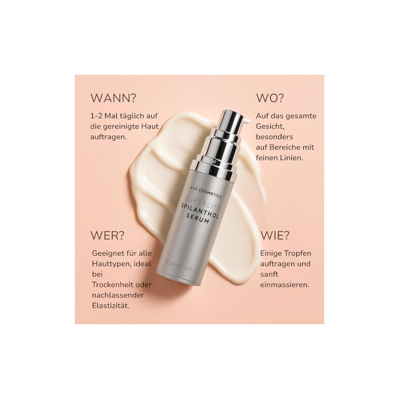 KU2 Cosmetics Superlift Spilanthol Serum 30ml | Anti-ageing, with peptides,