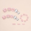 24Pcs Short Press on Toenails Square Fake Toe Nails Glossy