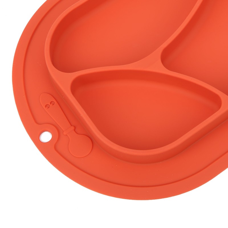 Divided Baby Plate Sucker Suction Cup AntiDrop Bowl Silicone Skidproof