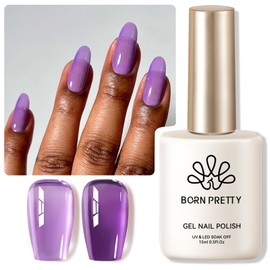 BORN PRETTY Ice Jelly Gel Nail Polish Jelly Purple Gel Nail Polish Sheer Transparent Purple Natural Translucent Hema-Free Soak Off Gel Polish Nail Art DIY 15ML