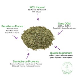 Real Savory from Provence - Grown and Harvested in Southern France - Pack of 100 g - Savory Harvested in 2022