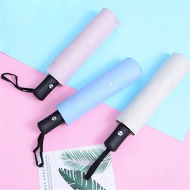 Maibar Travel Folding Umbrella Waterproof, Sun Umbrella UV Proof Automatic Umbrella UPF 50 Parasol for Women Lady (White)