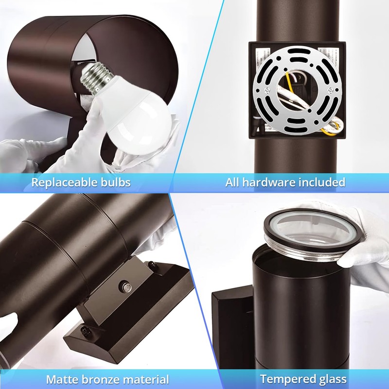 wowlite Modern Outdoor Wall Light with Dusk to Dawn Sensor