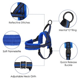 Lukovee Dog Harness and Leash Set, Soft Padded Small Dog Harness, Neck & Chest Adjustable Reflective Vest Puppy Harness with 4ft Lightweight Anti-Twist Dog Leash for Small Dogs (Blue, Medium)