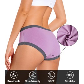 ASIMOON No Show Underwear for Women Cotton Comfortable Underweawr Plus Size Lady Breathable Briefs Panties 5 Pack