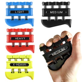 4 Weights Grip Strength Trainer Set,Hand Grip Finger Exerciser,Finger Strengthener,Work Fitness Musician Finger Relaxation