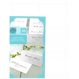 Gartner Studios Platinum White Silver Border Place Cards, 48 Count  FREE Ship