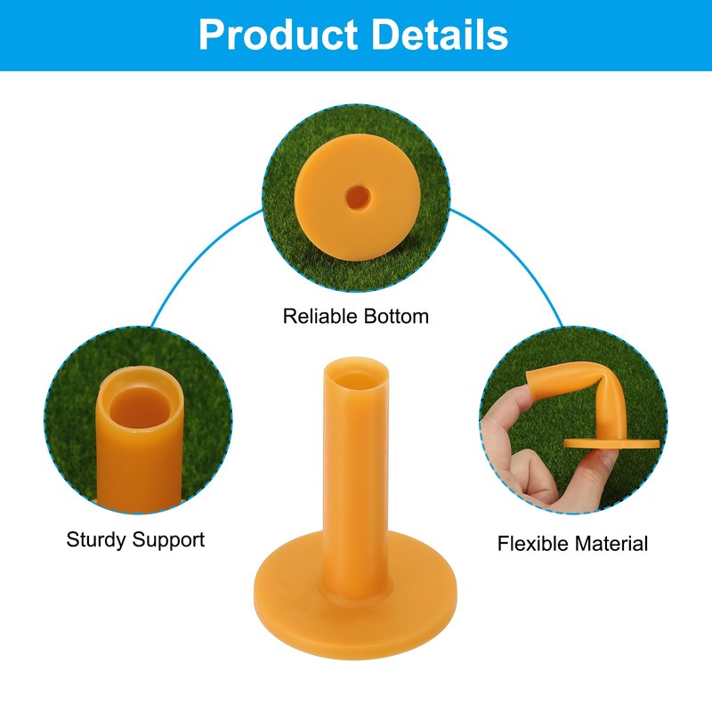 PATIKIL 2.8" Rubber Golf Tees Set of 3 Ball Holder