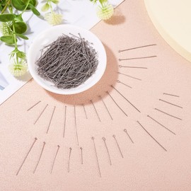 Craftdady 600 Pcs Bulk Ball Head Pins Flat Stainless Steel Head Pins Silver Color Open Eye Pins for Jewellery Making DIY Necklace Bracelet Earrings Crafts