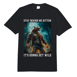 Funny Wolf Meme Stay Behind Me Kitten Werewolf Ripping Wolf Comfort Colors Adult Heavyweight T-Shirt