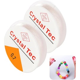 2 Pieces Clear Nylon Thread Invisible String, 0.7 mm Tarnish Resistant Jewelry Beading Wire, Invisible Bracelet String, for Hanging Decorations, Crafts and Jewelry Making