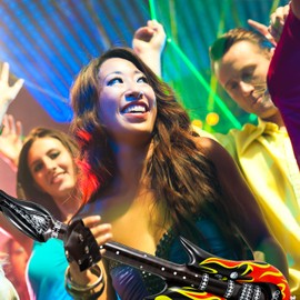 Lezevn Inflatable Inflame Guitar with Punk Roker Gloves Punk Rocker Party Kits Accessories