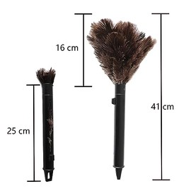Mumusuki Feather Duster, Natural Ostrich Feathers for Dusting Contoured for Cleaning Ceiling Fans Window Blinds Computer Screens Bookshelves
