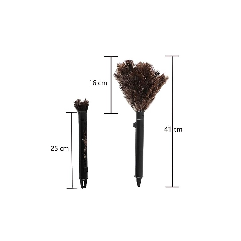 Mumusuki Feather Duster, Natural Ostrich Feathers for Dusting Contoured for