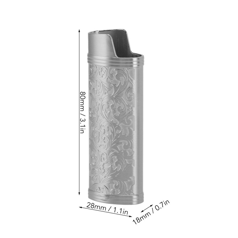 2 Pcs Lighter Case Zinc Alloy Vintage Floral Stamped Classical