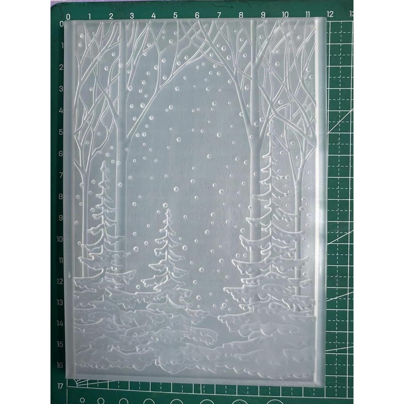 arriettycraft 3D Plastic Embossing Folders with Forest Background for Card