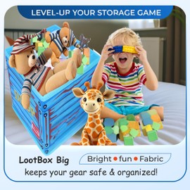 TidyFriend Fabric LootBox Big, 3 Pack Collapsible Box 18”x14”x14” Stackable Supply Bin, Durable & Space Saving Organizer in Fun Bright Colors