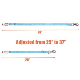 Adjustable Trailer Tie （2 Pack）-Horse Trailer Nylon Strap Tie，Adjusted from 25 to 37” (Hurricane Blue)