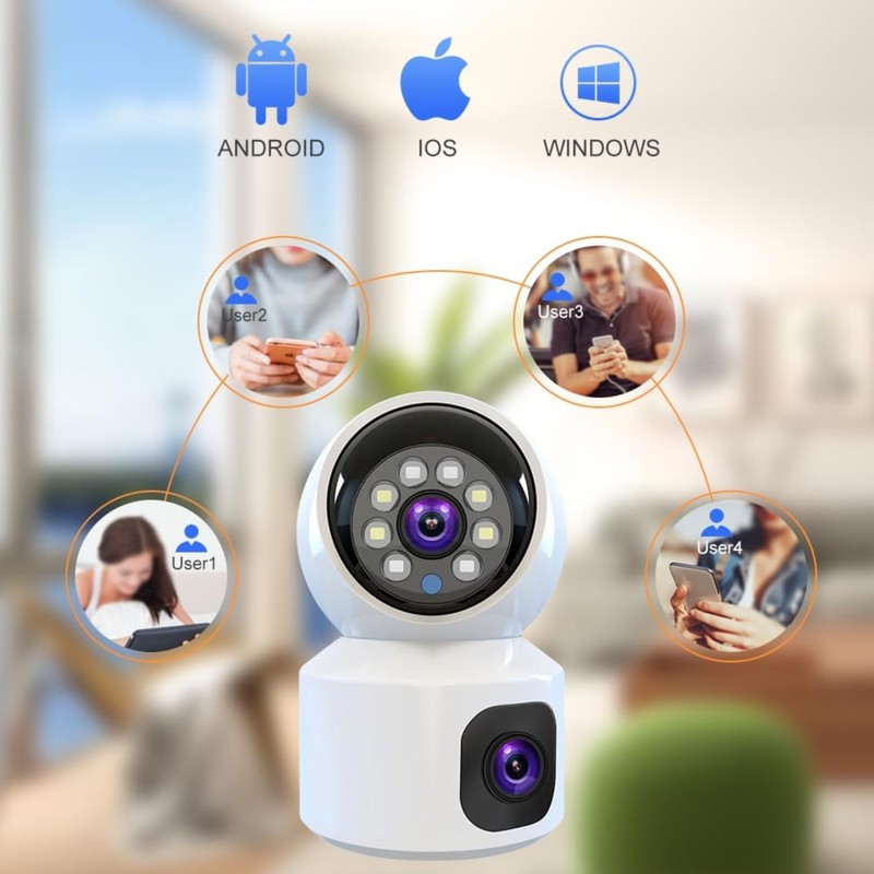 Dual Lens 4+4MP PTZ+Bullet Indoor WiFi Camera – AI Human