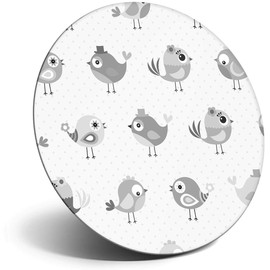 Destination Vinyl ltd Magnet for Refrigerator, Fridge BW - Colorful Cute Bird Pattern for Office, Cabinet and Whiteboard, Magnetic Stickers, 36333