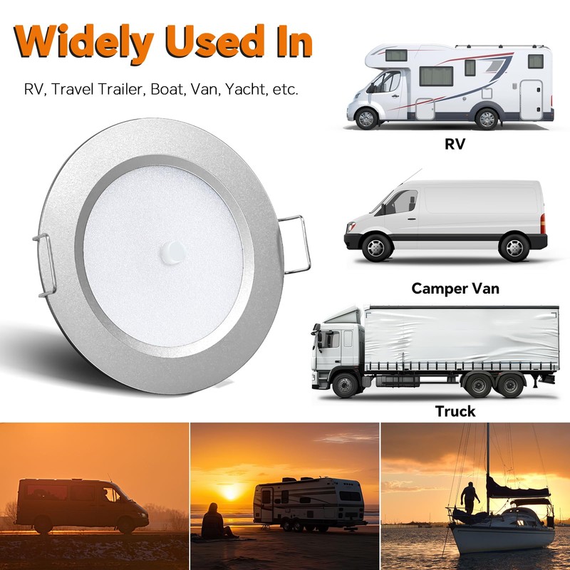 camperxlite 3" LED 12V Push Lights Built-in Switch Interior Bi-Color