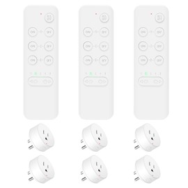 Wireless Remote Control Outlet Switch,NineLeaf Remote Light Switch,Remote Control Outlet Plug Adapter with Remote for Lamps and Household Appliances,No Wire Required,500FT Long Range(3Remotes+6Plugs)