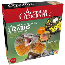 Australian Geographic Amazing & Bizarre Lizards of The World | STEM Science & Craft Kit | Create 3D Frilled-Neck Lizard & Life-Sized Gecko | Educational Toy for Kids 6+ "