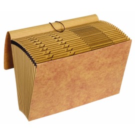 Globe Weis Pendaflex Kraft Expanding File with Flap and Elastic Closure, 21 Pockets, A-Z Index, Legal Size, (1819AE),Brown