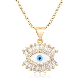 TANTIUE Evil Eye Necklace for Women 14K Gold Plated Necklace, Turkish Protection Symbol Pendant Jewelry Gift, Hypoallergenic Adjustable Chain 18-20 Inch-7